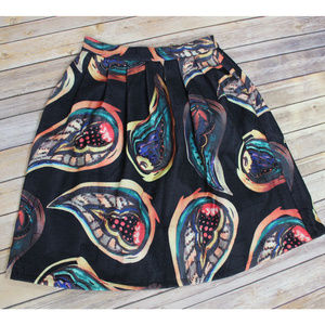 NEB GIRL Retro Abstract Paisley Full Circle Skirt Cottage Core Large